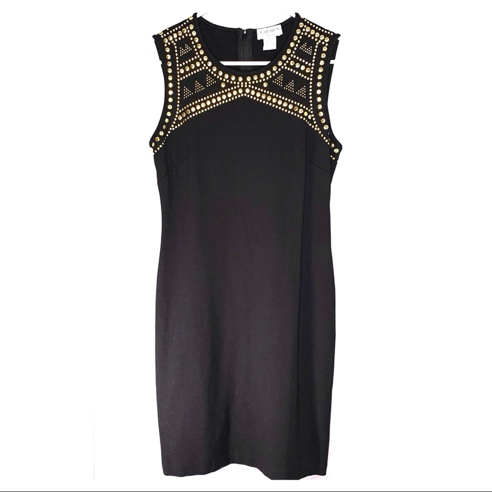 Carmen Marc Valvo Sleeveless Sheath Dress SzS